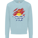 Torn Kiribati Flag Day Football Mens Sweatshirt Jumper Light Blue