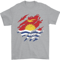 Torn Kiribati Flag Day Football Mens T-Shirt 100% Cotton Sports Grey