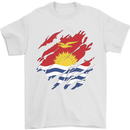 Torn Kiribati Flag Day Football Mens T-Shirt 100% Cotton White
