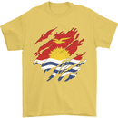 Torn Kiribati Flag Day Football Mens T-Shirt 100% Cotton Yellow