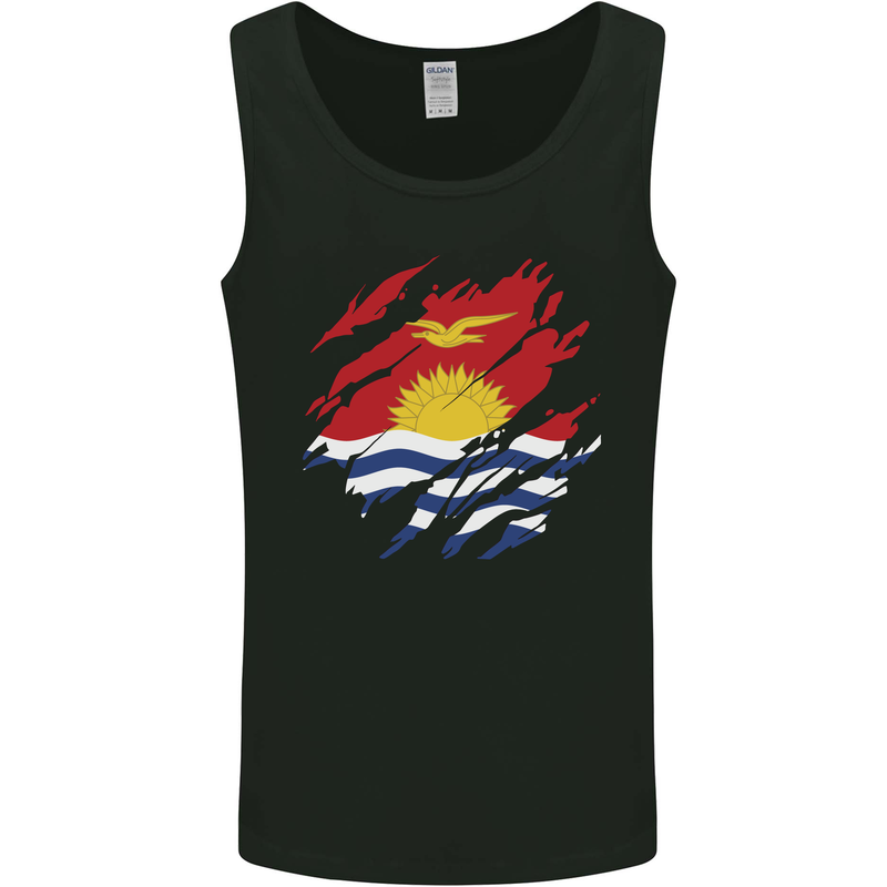 Torn Kiribati Flag Day Football Mens Vest Tank Top Black