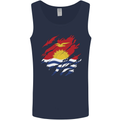 Torn Kiribati Flag Day Football Mens Vest Tank Top Navy Blue