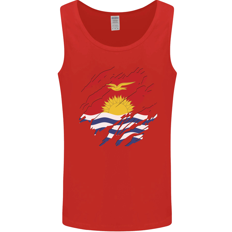 Torn Kiribati Flag Day Football Mens Vest Tank Top Red
