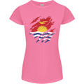 Torn Kiribati Flag Day Football Womens Petite Cut T-Shirt Azalea
