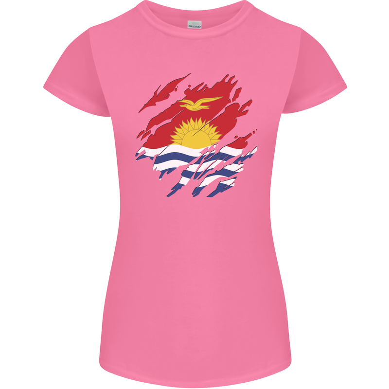 Torn Kiribati Flag Day Football Womens Petite Cut T-Shirt Azalea