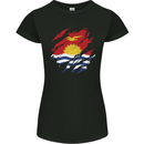 Torn Kiribati Flag Day Football Womens Petite Cut T-Shirt Black