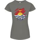 Torn Kiribati Flag Day Football Womens Petite Cut T-Shirt Charcoal