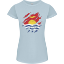 Torn Kiribati Flag Day Football Womens Petite Cut T-Shirt Light Blue