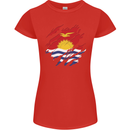 Torn Kiribati Flag Day Football Womens Petite Cut T-Shirt Red