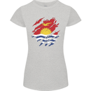 Torn Kiribati Flag Day Football Womens Petite Cut T-Shirt Sports Grey