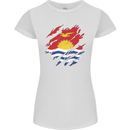 Torn Kiribati Flag Day Football Womens Petite Cut T-Shirt White