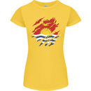 Torn Kiribati Flag Day Football Womens Petite Cut T-Shirt Yellow
