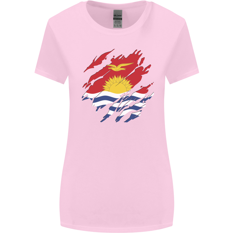 Torn Kiribati Flag Day Football Womens Wider Cut T-Shirt Light Pink