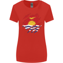 Torn Kiribati Flag Day Football Womens Wider Cut T-Shirt Red