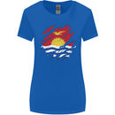 Torn Kiribati Flag Day Football Womens Wider Cut T-Shirt Royal Blue