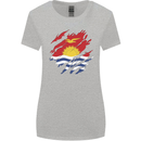 Torn Kiribati Flag Day Football Womens Wider Cut T-Shirt Sports Grey