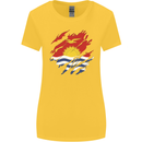 Torn Kiribati Flag Day Football Womens Wider Cut T-Shirt Yellow