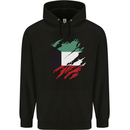 Torn Kuwait Flag Kuwaiti Day Football Childrens Kids Hoodie Black