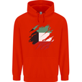 Torn Kuwait Flag Kuwaiti Day Football Childrens Kids Hoodie Bright Red