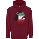 Torn Kuwait Flag Kuwaiti Day Football Childrens Kids Hoodie Maroon