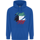Torn Kuwait Flag Kuwaiti Day Football Childrens Kids Hoodie Royal Blue