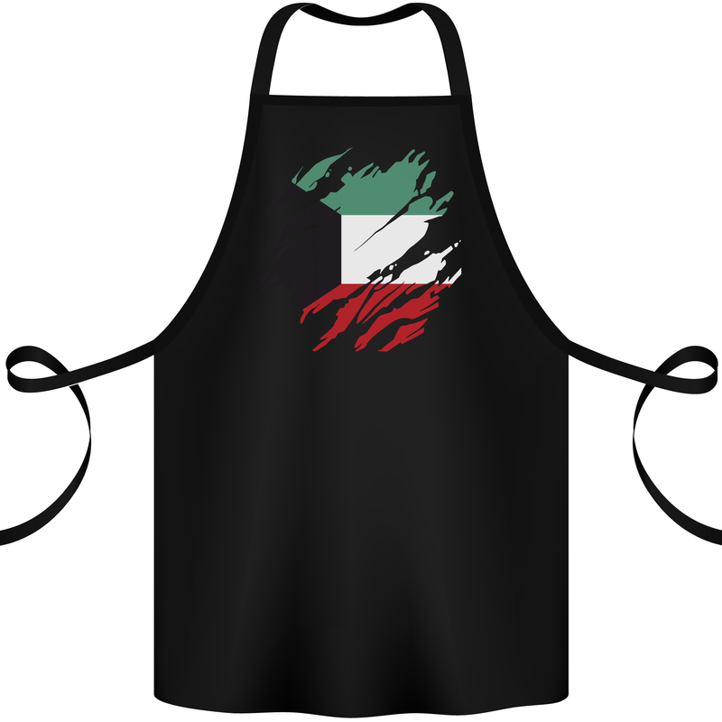 Torn Kuwait Flag Kuwaiti Day Football Cotton Apron 100% Organic Black