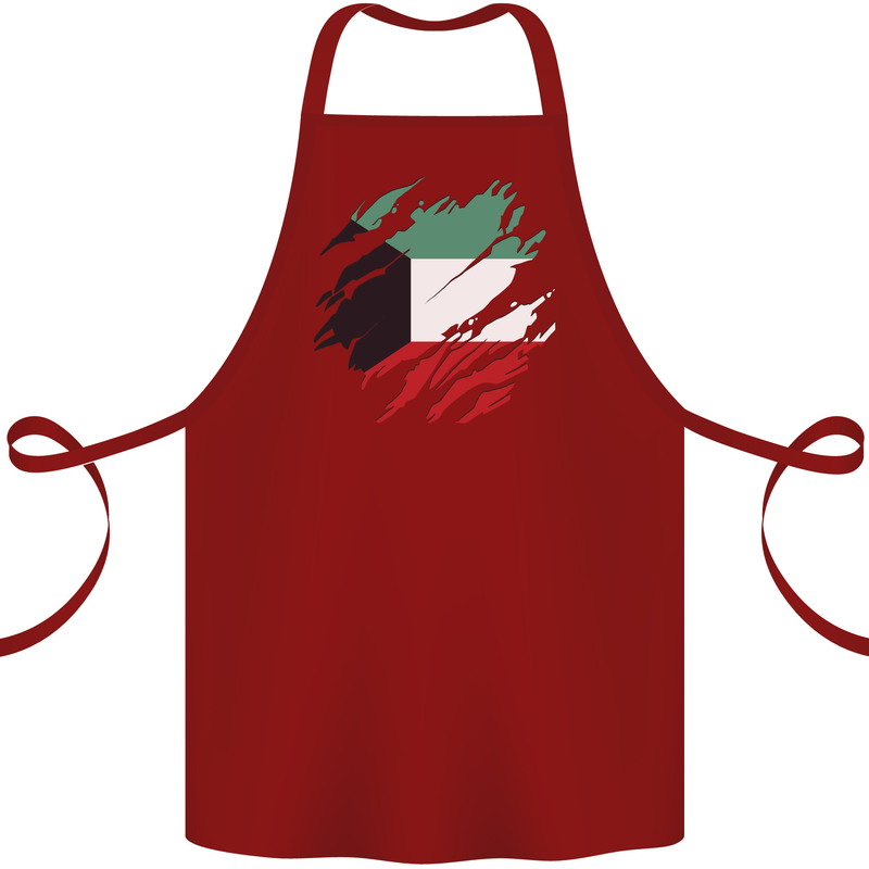 Torn Kuwait Flag Kuwaiti Day Football Cotton Apron 100% Organic Maroon