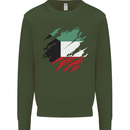 Torn Kuwait Flag Kuwaiti Day Football Kids Sweatshirt Jumper Forest Green