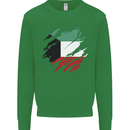 Torn Kuwait Flag Kuwaiti Day Football Kids Sweatshirt Jumper Irish Green