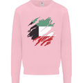 Torn Kuwait Flag Kuwaiti Day Football Kids Sweatshirt Jumper Light Pink
