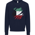 Torn Kuwait Flag Kuwaiti Day Football Kids Sweatshirt Jumper Navy Blue