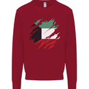 Torn Kuwait Flag Kuwaiti Day Football Kids Sweatshirt Jumper Red