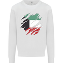 Torn Kuwait Flag Kuwaiti Day Football Kids Sweatshirt Jumper White