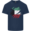 Torn Kuwait Flag Kuwaiti Day Football Kids T-Shirt Childrens Navy Blue