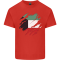Torn Kuwait Flag Kuwaiti Day Football Kids T-Shirt Childrens Red