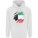 Torn Kuwait Flag Kuwaiti Day Football Mens 80% Cotton Hoodie White