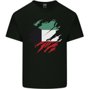 Torn Kuwait Flag Kuwaiti Day Football Mens Cotton T-Shirt Tee Top Black