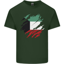 Torn Kuwait Flag Kuwaiti Day Football Mens Cotton T-Shirt Tee Top Forest Green
