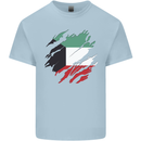 Torn Kuwait Flag Kuwaiti Day Football Mens Cotton T-Shirt Tee Top Light Blue