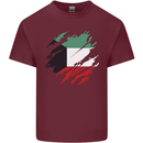 Torn Kuwait Flag Kuwaiti Day Football Mens Cotton T-Shirt Tee Top Maroon