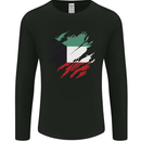 Torn Kuwait Flag Kuwaiti Day Football Mens Long Sleeve T-Shirt Black
