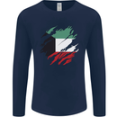 Torn Kuwait Flag Kuwaiti Day Football Mens Long Sleeve T-Shirt Navy Blue