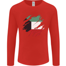 Torn Kuwait Flag Kuwaiti Day Football Mens Long Sleeve T-Shirt Red