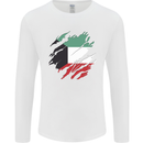 Torn Kuwait Flag Kuwaiti Day Football Mens Long Sleeve T-Shirt White