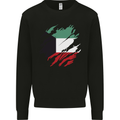 Torn Kuwait Flag Kuwaiti Day Football Mens Sweatshirt Jumper Black