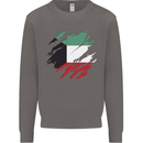 Torn Kuwait Flag Kuwaiti Day Football Mens Sweatshirt Jumper Charcoal