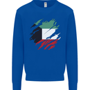 Torn Kuwait Flag Kuwaiti Day Football Mens Sweatshirt Jumper Royal Blue