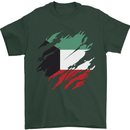 Torn Kuwait Flag Kuwaiti Day Football Mens T-Shirt 100% Cotton Forest Green
