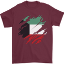 Torn Kuwait Flag Kuwaiti Day Football Mens T-Shirt 100% Cotton Maroon