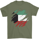 Torn Kuwait Flag Kuwaiti Day Football Mens T-Shirt 100% Cotton Military Green